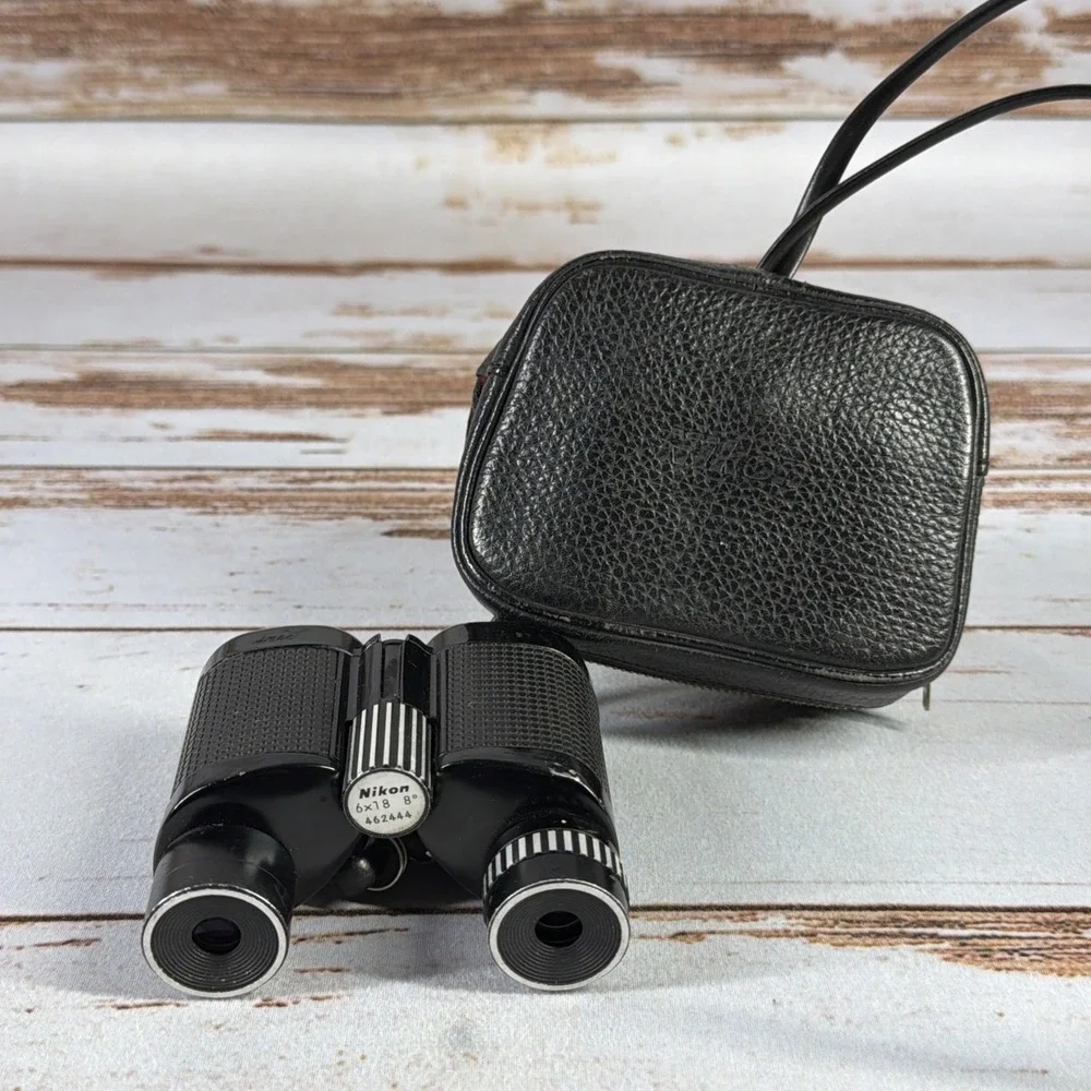 Nikon 6x18 8 Degree Compact Binoculars Made in Japan with Strap + Case